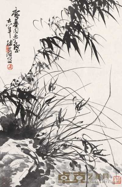 卢坤峰 1978年作 墨竹 立轴 67×45cm